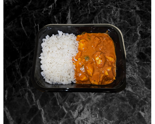 Home made Chicken balti and rice